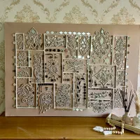 تابلو آینه ای تماما کار دست|تابلو، نقاشی، عکس|یزد, |دیوار