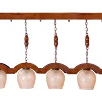 لوستر آویز چوبی خطی ۵ شعله و لوستر ۲ شعله|لوستر و چراغ آویز|شیراز, فرهنگ شهر|دیوار