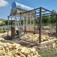 جوشکاری و نصب درب و پایه تانکر در باغ با موتور برق|خدمات پیشه و مهارت|قزوین, |دیوار