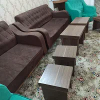 مبل راحتی ۷نفره با ۵میز جلو مبلی عسلی سالم تمیز|مبلمان خانگی و میز عسلی|مشهد, جاهد شهر|دیوار