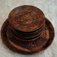 ست بشقاب های هندی چوبی|صنایع دستی و سایر لوازم تزئینی|فردیس, فردیس|دیوار