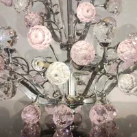 دو عدد لوستر زیبا (گوی کریستالی)|لوستر و چراغ آویز|قم, انسجام|دیوار