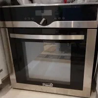 فر توکار برقی گازی پلمون شیشه مشکی و استیل