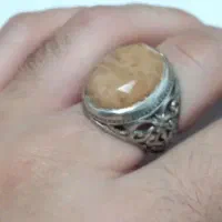یک عدد انگشتر نقره جید زرد 925 با مهر تراش الماس|زیورآلات و اکسسوری|رباط‌کریم, رباط‌کریم|دیوار