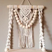 جاکلیدی شلف دار مکرومه|کتابخانه، شلف، قفسههای دیواری|آران و بیدگل, |دیوار