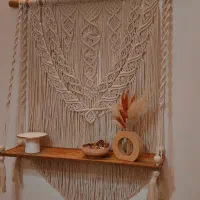 شلف ۴ طبقه مکرومه چوبی|کتابخانه، شلف، قفسه‌های دیواری|قم, زنبیل آباد|دیوار