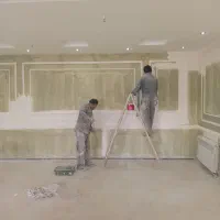 نقاشی ساختمان .رنگ کاری .لکه گیری گچ