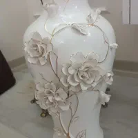 گلدان چینی گل برجسته وارداتی