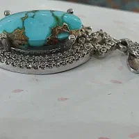 پلاک گردن بند فیروزه نیشابور رگه طلا|جواهرات|کرمانشاه, |دیوار