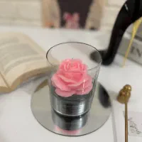 شمع گل رز مناسب هدیه و دکور|صنایع دستی و سایر لوازم تزئینی|کرج, مهرویلا شمالی|دیوار