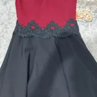 پیراهن مجلسی عروسکی کوتاه، کرپ مازراتی و گیپور