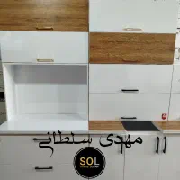 کابینت گردویی سفید دستگیره طلایی و مشکی کد 1202|مصالح و تجهیزات ساختمان|شیراز, محراب|دیوار