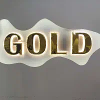 تابلو استیل کلمه gold