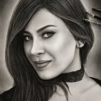 طراحی چهره سیاه قلم