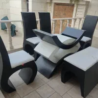 فروش دو دست میز ناهار خوری 6 نفره و میز تلویزیون