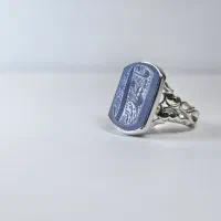 انگشتر عقیق یمن کبود