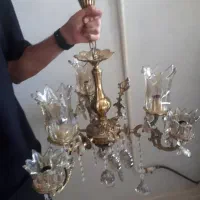 یک جفت لوستر۳شاخه ۶شعله برنز|لوستر و چراغ آویز|فردیس, فردیس|دیوار