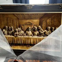 تابلو فرش چله ابریشم دستبافت تبریز ، شام آخر