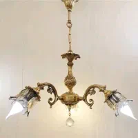 لوستر ۴ شاخه ترکیبی برنز و سرامیک .. رستمی..|لوستر و چراغ آویز|نظرآباد, نظرآباد|دیوار