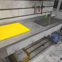 سینک ظرفشویی ومیزکار تمام استیل