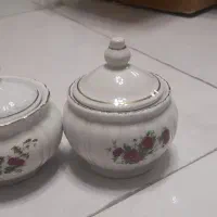 دو عدد قندان گل سرخی