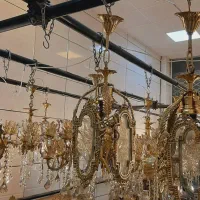 لوستر ۴گوش فانوس جدید گل رز و بانو برنز سوگلی|لوستر و چراغ آویز|زنجان, |دیوار