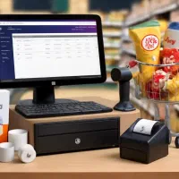سیستم کامل،سوپرمارکت/پرینتر بارکد/کشوی پول
