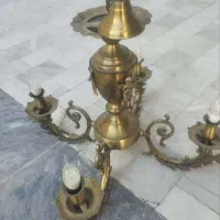 لوستر برنز اصلی قدیمی ۴ شاخه طرح فرشته|لوستر و چراغ آویز|خرمآباد, |دیوار