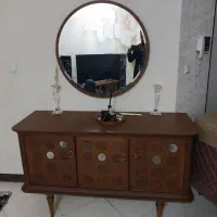 میز تلویزیون و آینه کنسول چوب راش اصل