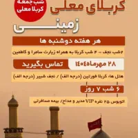 تور کربلا بصورت هوایی و زمینی