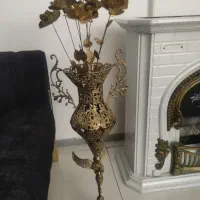 ساعت و گلدان برنز