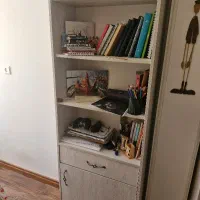 کتابخانه ۴ طبقه با کمد و کشو از جنس ملامینه سفید|کتابخانه، شلف، قفسه‌های دیواری|مشهد, کوثر|دیوار