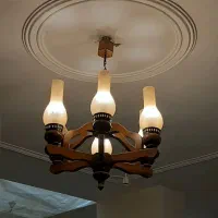 لوستر ۶ شاخه چوبی