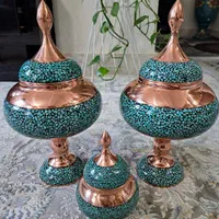 ظرف مسی فیروزه کاری|ظروف سرو و پذیرایی|قم, پردیسان|دیوار