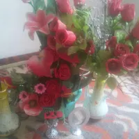 دکوری گل و پارچ شیشی دست ساز|گل مصنوعی|بجنورد, |دیوار