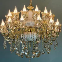 لوستر سرامیک بیست شعله/تعویض لوستر کهنه با نو