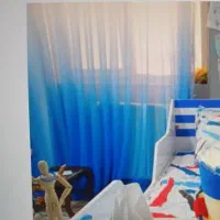 پرده هایلایت سفید و آبی