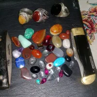 سنگ انگشتر چاقو همه معدنی عتیقه قدیمی کلی باهم