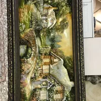 تابلودستبافت منظره گل ابریشم گل برجسته