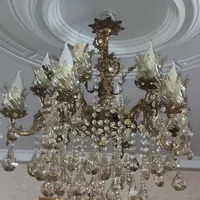 لوستری برنزی شش شاخه|لوستر و چراغ آویز|تهران, گمرک|دیوار