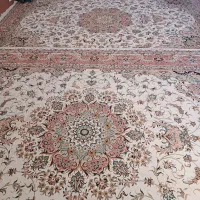 یک جفت فرش دوازده متری کرم و فرش طرح گلیم