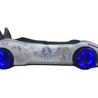 تخت طرح ماشین دخترانه پونی(اسب تک شاخ) پادچوب|تخت و سرویس خواب|یزد, |دیوار