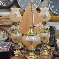 شمعدان طلایی با ست شکلات خوری جاشمعی