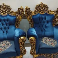 مبل سلطنتی تمام چوب راش تمام ورق طلا اصل|مبلمان خانگی و میز عسلی|ملایر, |دیوار