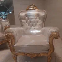 مبل سلطنتی تاج عروس۷نفره با غذاخوری۴نفره ومیز عسلی|مبلمان خانگی و میز عسلی|زنجان, |دیوار