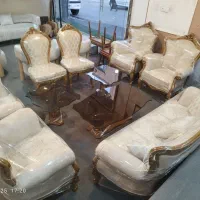 مبلمان استیل آمریکایی ۹نفره چوب راش|مبلمان خانگی و میز عسلی|اصفهان, محمودیه|دیوار