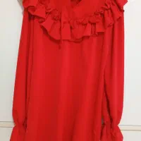 شومیز و دامن مجلسی جنس عالی نو رنگ قرمز