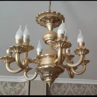 ۲ عدد لوستر ۱۲ شاخه با روکش آب طلا