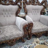 یک دست مبل  ۷نفره تمام چوب سلطنتی|مبلمان خانگی و میز عسلی|تهران, دهکده المپیک|دیوار