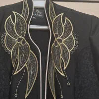 مانتو مجلسی زنانه مشکی شیک سایز ۴۲